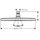 Верхний душ 280 х 170 мм Hansgrohe Croma E, 1 тип струи (цвет - хром) (26257000) фото 3 Aquada.com.ua