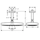 Верхний душ с потолочным подсоединением Hansgrohe Raindance 300x160 мм (белый/хром) (27384400) фото 2 Aquada.com.ua