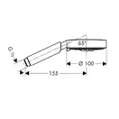 Лейка для душа Hansgrohe Raindance S 100 (цвет - хром), 3 вида струи (28504000) фото 2 Aquada.com.ua