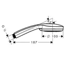 Лейка для душа Hansgrohe Croma 100 Multii (цвет - чёрный), 3 типа струи (28536610) фото 2 Aquada.com.ua