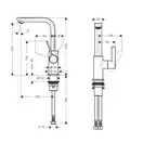 Смеситель для раковины, однорычажный Hansgrohe Metris S (цвет - хром), с донным клапаном Push-Open (31161000) фото 2 Aquada.com.ua