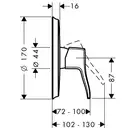 Смеситель для душа Hansgrohe Metris Classic (цвет - хром) (31676000) фото 2 Aquada.com.ua