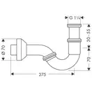 Сифон трубчатый для биде Hansgrohe (цвет - хром) (55237000) фото 2 Aquada.com.ua