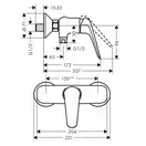 Набор смесителей для ванны 3-в-1 Hansgrohe Novus 70 (цвет - хром) (710362773) фото 4 Aquada.com.ua