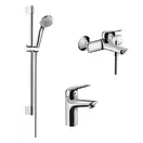 Набор смесителей для ванны 3-в-1 Hansgrohe Novus/Crometta (цвет - хром) (71040112) фото 1 Aquada.com.ua