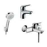 Набор смесителей для ванны 3-в-1 Hansgrohe Novus 70 (цвет - хром) (710242663)