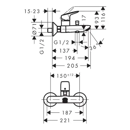 Набор смесителей для ванны 3-в-1 Hansgrohe Logis/Crometta (цвет - хром) (10002020) фото 8 Aquada.com.ua Набор смесителей для ванны 3-в-1 Hansgrohe Logis/Crometta (цвет - хром) (10002020) фото 8 Aquada.com.ua
