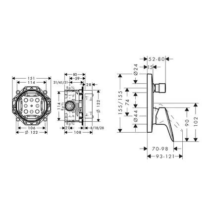 Душевая система скрытого монтажа Hansgrohe Logis/Croma (цвет - хром) (10502020) фото 5 Aquada.com.ua Душевая система скрытого монтажа Hansgrohe Logis/Croma (цвет - хром) (10502020) фото 5 Aquada.com.ua