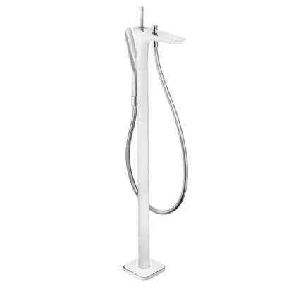 Смеситель отдельностоящий для ванны Hansgrohe PuraVida (цвет - хром/белый) (15473400) фото 1 Aquada.com.ua Смеситель отдельностоящий для ванны Hansgrohe PuraVida (цвет - хром/белый) (15473400) фото 1 Aquada.com.ua