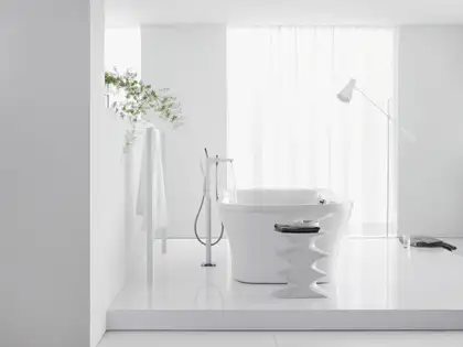 Смеситель отдельностоящий для ванны Hansgrohe PuraVida (цвет - хром/белый) (15473400) фото 2 Aquada.com.ua Смеситель отдельностоящий для ванны Hansgrohe PuraVida (цвет - хром/белый) (15473400) фото 2 Aquada.com.ua