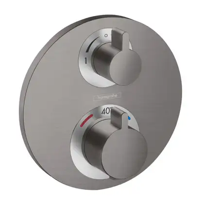 Термостат с запорным/переключающим вентилем Hansgrohe Ecostat S (цвет - чёрный матовый хром) (15758340) фото 1 Aquada.com.ua Термостат с запорным/переключающим вентилем Hansgrohe Ecostat S (цвет - чёрный матовый хром) (15758340) фото 1 Aquada.com.ua