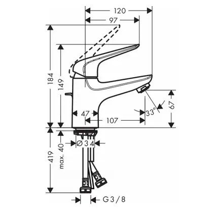 Набор смесителей для ванны 3-в-1 Hansgrohe Novus 70 (цвет - хром) (20180002) фото 2 Aquada.com.ua