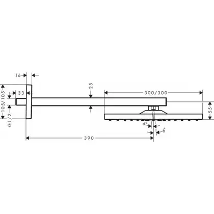 Верхний душ Hansgrohe Raindance E 300 Air 1jet (цвет - хром) (26239000) фото 3 Aquada.com.ua