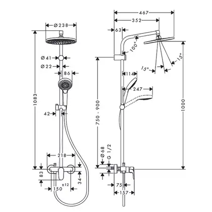 Душевая система Hansgrohe Crometta S 240 1jet (цвет - хром) (26875000) фото 2 Aquada.com.ua Душевая система Hansgrohe Crometta S 240 1jet (цвет - хром) (26875000) фото 2 Aquada.com.ua