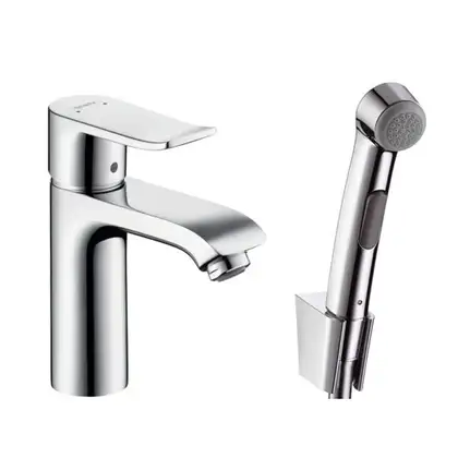 Смеситель для раковины с гигиеническим душем Hansgrohe Metris (цвет - хром), с донным клапаном Push-Open (31285000) фото 1 Aquada.com.ua Смеситель для раковины с гигиеническим душем Hansgrohe Metris (цвет - хром), с донным клапаном Push-Open (31285000) фото 1 Aquada.com.ua