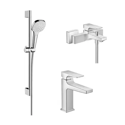 Набор смесителей для ванны 3-в-1 Hansgrohe Metropol/Croma Select E (цвет - хром) (32507000+32540000+26584400) фото 1 Aquada.com.ua Набор смесителей для ванны 3-в-1 Hansgrohe Metropol/Croma Select E (цвет - хром) (32507000+32540000+26584400) фото 1 Aquada.com.ua