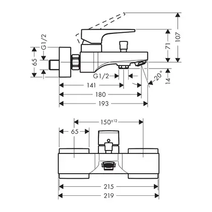 Набор смесителей для ванны 3-в-1 Hansgrohe Metropol/Croma Select E (цвет - хром) (32507000+32540000+26584400) фото 6 Aquada.com.ua Набор смесителей для ванны 3-в-1 Hansgrohe Metropol/Croma Select E (цвет - хром) (32507000+32540000+26584400) фото 6 Aquada.com.ua