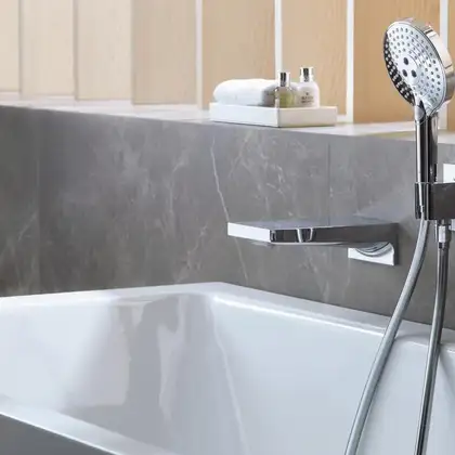 Излив для ванны Hansgrohe Metropol (цвет - хром) (32542000) фото 2 Aquada.com.ua Излив для ванны Hansgrohe Metropol (цвет - хром) (32542000) фото 2 Aquada.com.ua