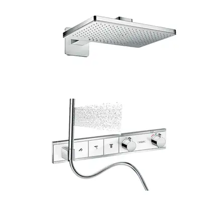 Душевая система скрытого монтажа с термостатом Hansgrohe rainselect 460 х 300 2jett (наружная и скрытые части) (35275002) фото 1 Aquada.com.ua Душевая система скрытого монтажа с термостатом Hansgrohe rainselect 460 х 300 2jett (наружная и скрытые части) (35275002) фото 1 Aquada.com.ua
