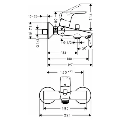 Набор смесителей для ванны 3-в-1 Hansgrohe Focus/Croma (цвет - хром) (467243) фото 6 Aquada.com.ua