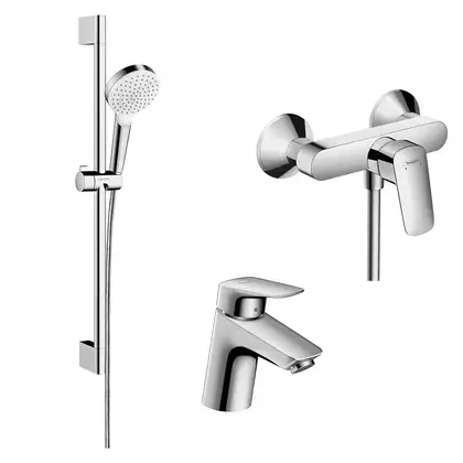 Набор смесителей для душа 3-в-1 Hansgrohe Logis/Crometta (цвет - хром) (70072019) фото 1 Aquada.com.ua Набор смесителей для душа 3-в-1 Hansgrohe Logis/Crometta (цвет - хром) (70072019) фото 1 Aquada.com.ua