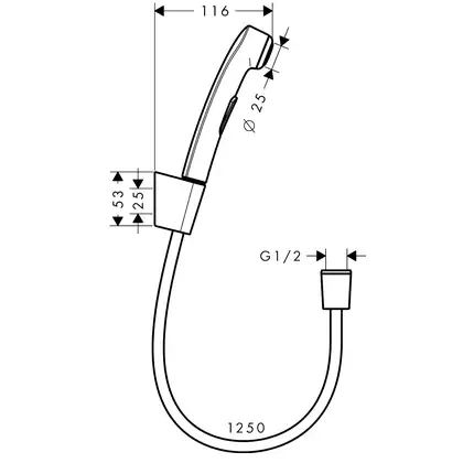 Набор для гигиенического душа Hansgrohe Novus (цвет - хром) (7106000S) фото 3 Aquada.com.ua Набор для гигиенического душа Hansgrohe Novus (цвет - хром) (7106000S) фото 3 Aquada.com.ua