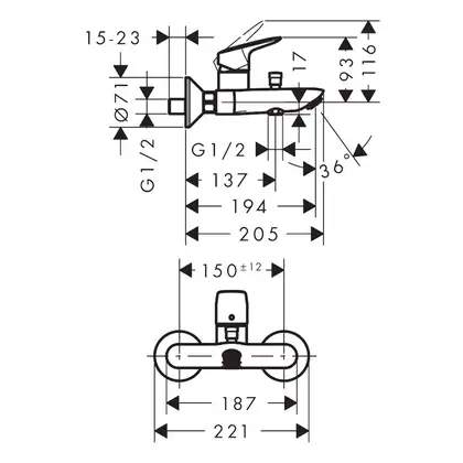 Набор смесителей для ванны 3-в1 Hansgrohe Logis (цвет хром) (71400111) фото 7 Aquada.com.ua Набор смесителей для ванны 3-в1 Hansgrohe Logis (цвет хром) (71400111) фото 7 Aquada.com.ua