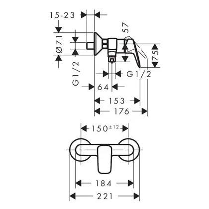 Набор смесителей для душа 3-в-1 Hansgrohe Logis/Croma (цвет - хром) (71600111) фото 7 Aquada.com.ua