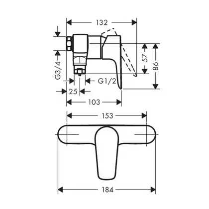 Смеситель для душа Hansgrohe Talis E (цвет - хром) (71761000) фото 2 Aquada.com.ua Смеситель для душа Hansgrohe Talis E (цвет - хром) (71761000) фото 2 Aquada.com.ua