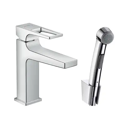 Смеситель для раковины с гигиеническим душем Hansgrohe Metropol (цвет - хром) (74522000) фото 1 Aquada.com.ua