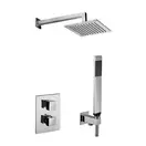 Душевая система Paffoni Shower скрытого монтажа на 3 потребителя с термостатом с верхним душем 200х200 мм (цвет - хром) (KITLEQ519CR/M) фото 1 Aquada.com.ua