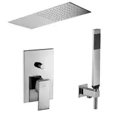 Душевая система Paffoni Shower скрытого монтажа со смесителем с верхним душем 500x220 мм (хром) (DS2Slim)