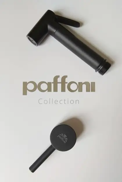 Гигиенический душ со смесителем и шлангом Paffoni Tweet Round Mix (цвет - чёрный матовый) (ZDUP110NO) фото 3 Aquada.com.ua