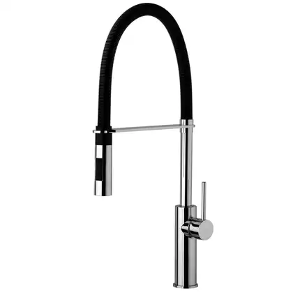 Смеситель для кухни Paffoni Light (цвет - чёрный матовый/хром) (LIG179CRNO) фото 1 Aquada.com.ua