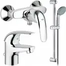 Набор смесителей Grohe Euroeco 123232 умыв,душ,стойка фото 2 Aquada.com.ua