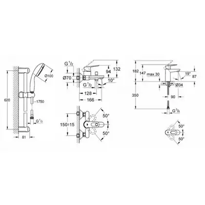 GROHE Набор смесителей для ванны BauLoop (123214s) (123214S) фото 13 Aquada.com.ua