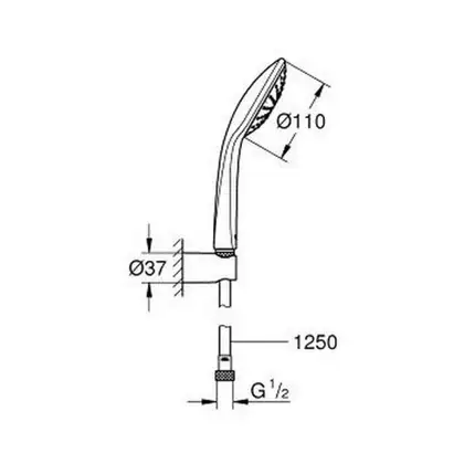 GROHE Душевой набор с 1 режимом струи Euphoria 110 Mono (27354000) фото 10 Aquada.com.ua
