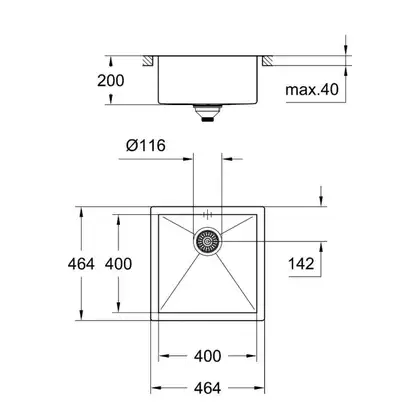 GROHE Мийка для кухні 464 x 464 мм, 1 чаша, матова, в рівень зі стільницею (31578SD0) (31578SD0) фото 6 Aquada.com.ua GROHE Мийка для кухні 464 x 464 мм, 1 чаша, матова, в рівень зі стільницею (31578SD0) (31578SD0) фото 6 Aquada.com.ua