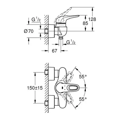 GROHE Смеитель для душа, однорычажный, цв белый Eurostyle (33590ls3) (33590LS3) фото 8 Aquada.com.ua GROHE Смеитель для душа, однорычажный, цв белый Eurostyle (33590ls3) (33590LS3) фото 8 Aquada.com.ua