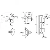 Grohe Eurosmart New Комплект для душа, хром (123576)