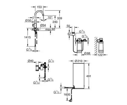 Набор Grohe смеситель для кухни с бойлером Red Duo 30083001 M-size + полотенцедержатель Selection Cube 40807000 (3008300140807000) фото 2 Aquada.com.ua Набор Grohe смеситель для кухни с бойлером Red Duo 30083001 M-size + полотенцедержатель Selection Cube 40807000 (3008300140807000) фото 2 Aquada.com.ua
