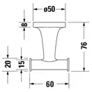 Крючок двойной Duravit Starck T, чёрный матовый (0099304600) фото 3 Aquada.com.ua