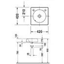 Раковина на столешницу Duravit Architec 420x420, отверстие для смесителя слева (0320420009) фото 3 Aquada.com.ua