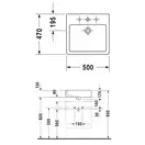 Раковина накладная на столешницу Duravit Vero 50х47 см (0452500000) фото 3 Aquada.com.ua