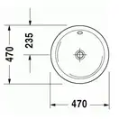Встраиваемая раковина Duravit Architec d=47 см, с переливом (0468470000) фото 5 Aquada.com.ua
