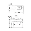 Раковина Duravit Vero 50х25 см (отв. для смесителя справа) (0703500008) фото 2 Aquada.com.ua
