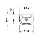 Раковина Duravit D-Code 36х27 см (отв. для смесителя справа) (07053600082) фото 3 Aquada.com.ua