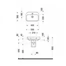 Раковина накладная на столешницу Duravit Happy D.2 50х36 см (0709500000) фото 2 Aquada.com.ua