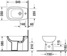 Биде напольное Duravit D-code 54х35 см (22381000002) фото 3 Aquada.com.ua