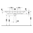 Раковина мебельная Duravit Viu 123 х 49 см, с 2 отверстиями под смеситель (2344120058) фото 3 Aquada.com.ua